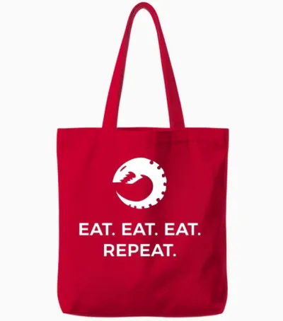 Tyranid Eat Eat Eat Repeat Tote Bags - Red
