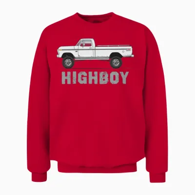 Highboy Pure White Unisex Sweatshirt - Red