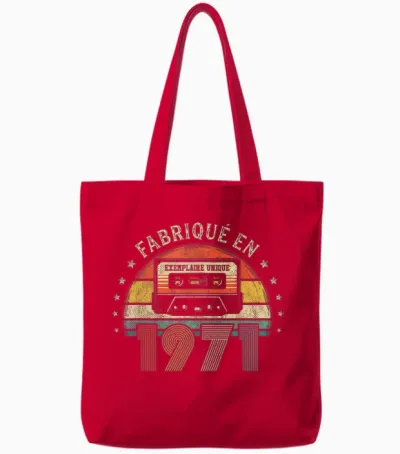 Fabriqué En 1971 Vintage Cassette - Cadeau Anniversaire 1971 Tote Bags - Red