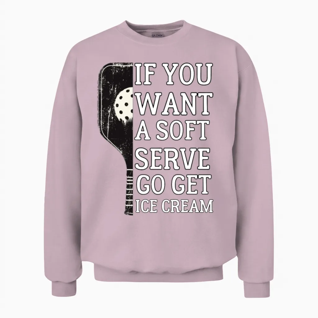 Funny Vintage Pickleball Unisex Sweatshirt in Light Pink