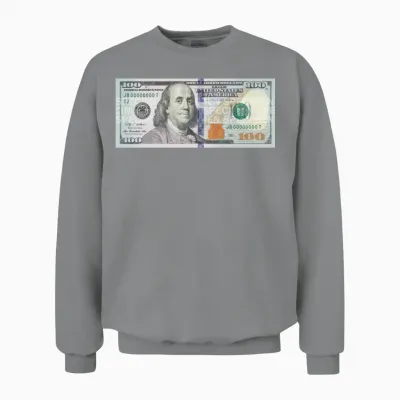 100 Dollar Bill Unisex Sweatshirt - Sport Grey