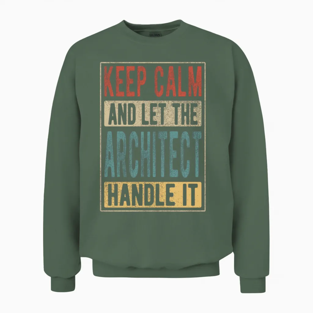 Architect Retro Gift Unisex Sweatshirt in Military Green