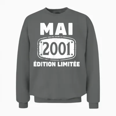 25 Ans Homme 2001 Anniversaire Mai 25 Ans Homme 2001 Unisex Sweatshirt - Graphite Heather