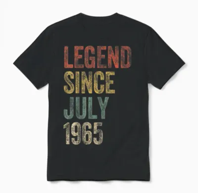 Legend 1965 60th Birthday Gifts for Men Women 60 Year Old Unisex T-Shirt - Black