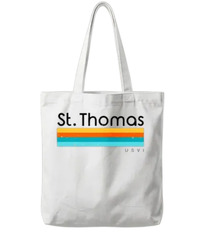 Vintage St Thomas Tote Bags - White