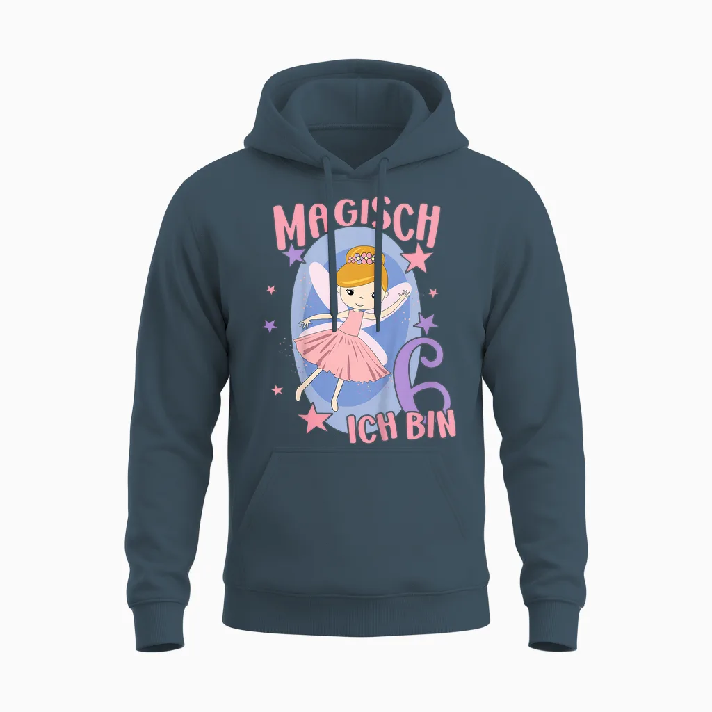 6. Geburtstag Fee Ich Bin 6 Geburtstagsshirt 6 Jahre Mädchen Unisex Hoodie in Dark Heather