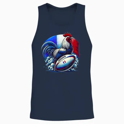 Rugby Hens Rooster Rugby Player Rugbyman Humour Rugby T-Shirt, Black, S Unisex Tank Top - Navy