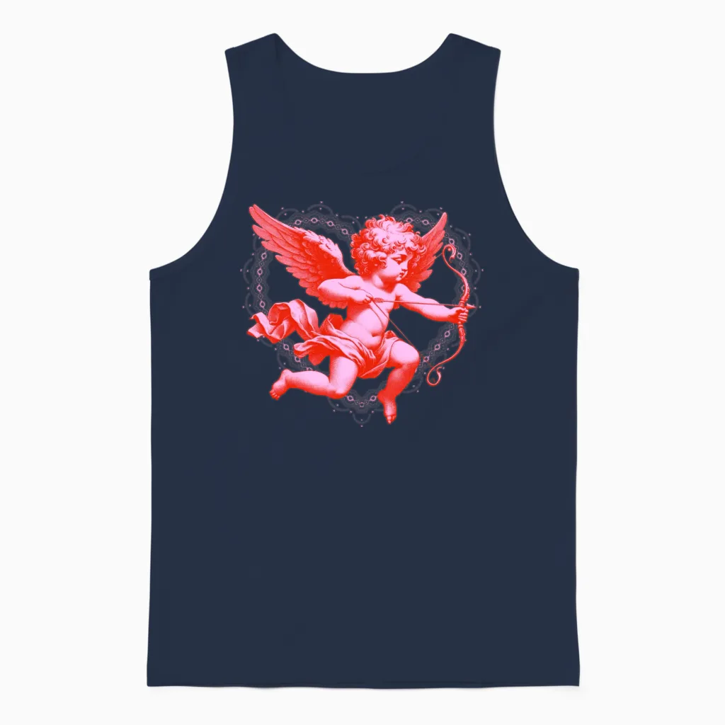 Pink Cupid by 88street Unisex Tank Top in Navy