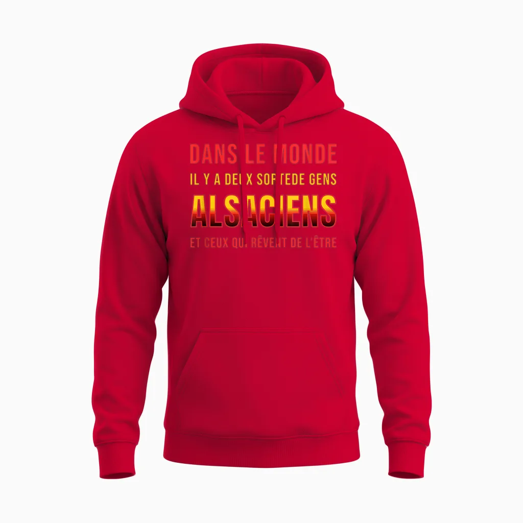 Humour Alsatian Gift Idea Funny Alsace Alsatian Alsatian Unisex Hoodie in Red