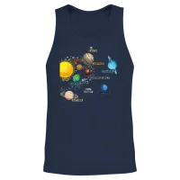 Solar System Planets Astronomy Space Science Girls Unisex Tank Top - Navy – 2