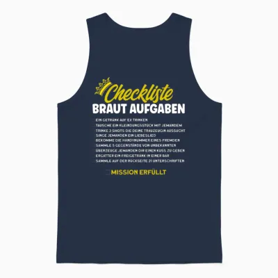 Checklist Bride Tasks Unisex Tank Top - Navy