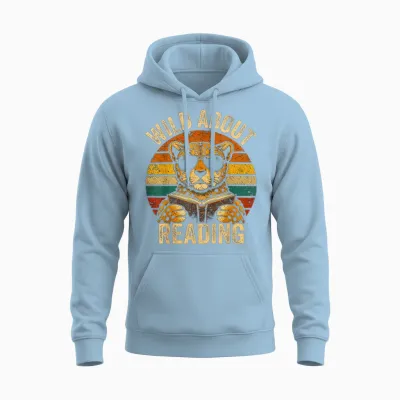 Boys Animal Print Clothes Wild About Reading Cheetah Book Unisex Hoodie - Light Blue