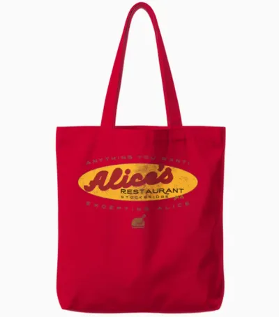 Alice's Restaurant Tote Bags - Red