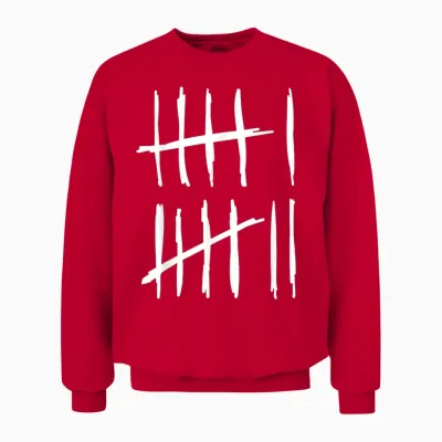 Six Seven 6 7 Tally Marks 67 Meme 6-7 Numbers Funny School Unisex Sweatshirt - Red