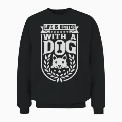 Better with a Dog Unisex Sweatshirt - Black