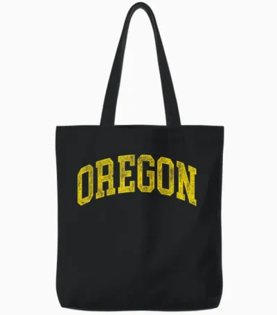 Vintage Oregon Men Oregon Women Retro Green Throwback Tote Bags - Black