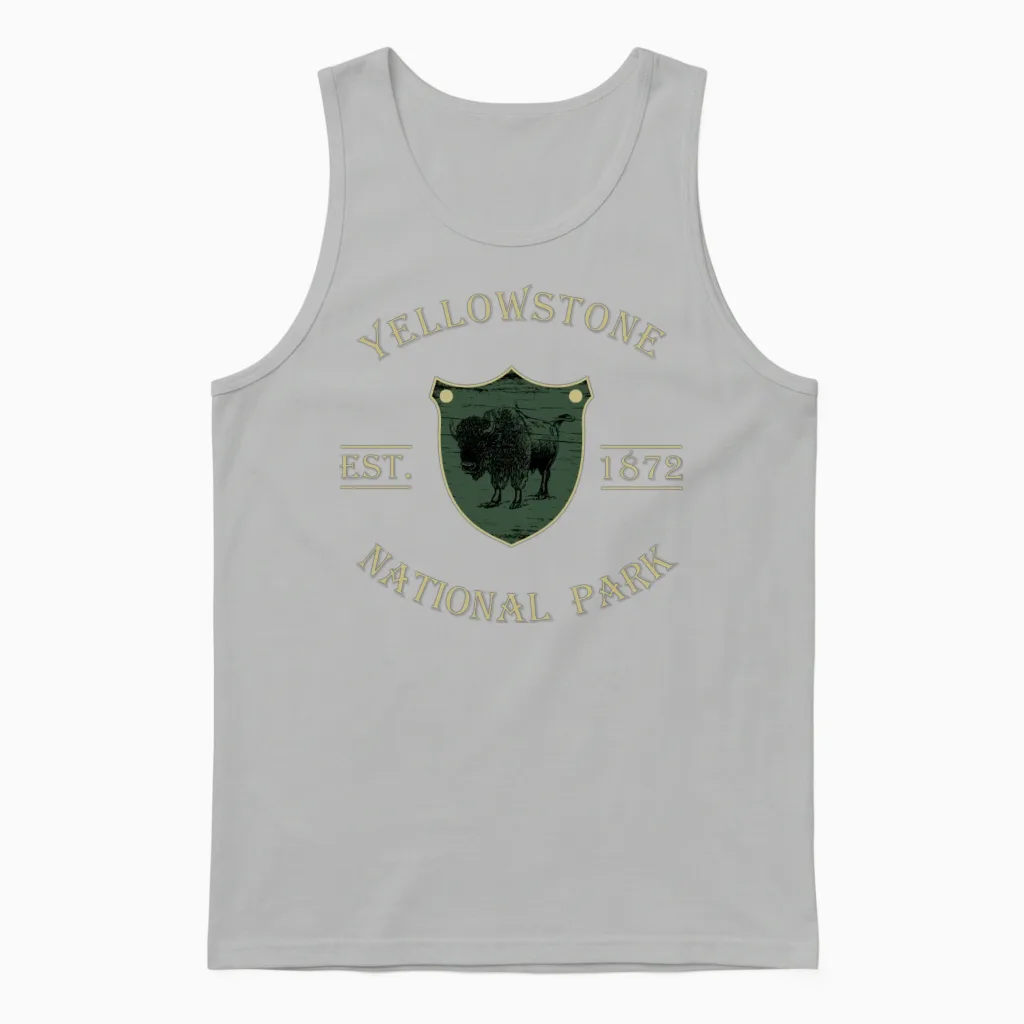 Yellowstone National Park - Hiking & Outdoors Unisex Tank Top in Ash