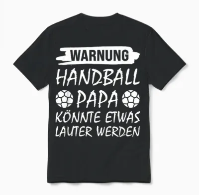 Warnung Handball Papa Handball Papa Unisex T-Shirt - Black