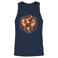 Chicana Latina Girl Style Design Graphic Unisex Tank Top - Navy – 2
