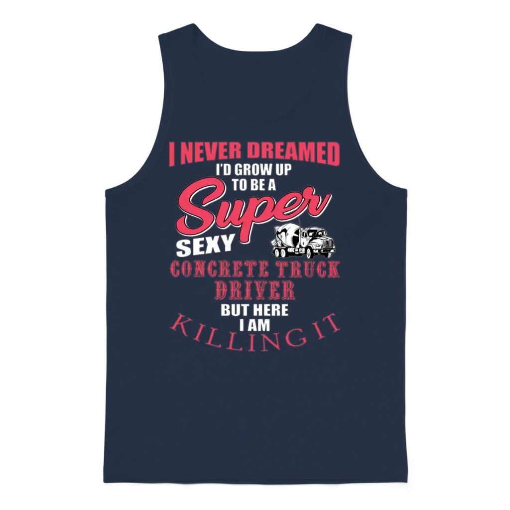 Funny Concrete Truck Driver Gift Unisex Tank Top - Navy