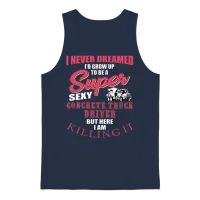 Funny Concrete Truck Driver Gift Unisex Tank Top - Navy – 1
