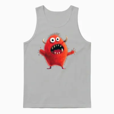 Funny Monster Unisex Tank Top - Ash