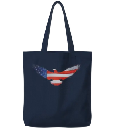 American Flag Eagle Tote Bags - Navy