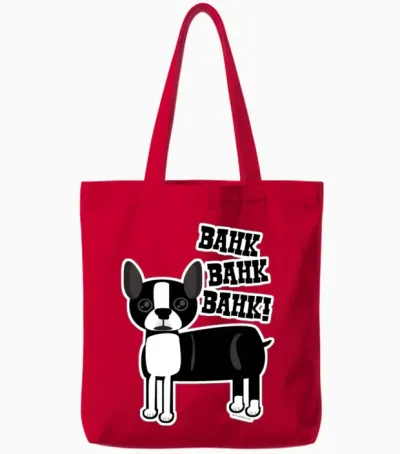 Boston Accent Terrier Tote Bags - Red
