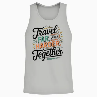 Travel Together Adevnture Travel Quote Text Art Unisex Tank Top - Ash