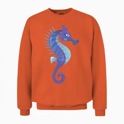 Seahorse Silhouette Ocean Water Cool Under Water Unisex Sweatshirt - Orange
