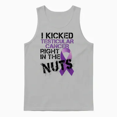 Testicular Cancer Awareness Survivor Kicked in The Unisex Tank Top - Ash
