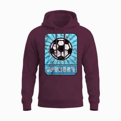 Uruguay Soccer Retro Unisex Hoodie - Maroon