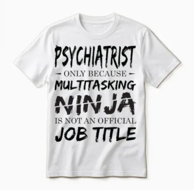 Ninja Psychiatrist Unisex T-Shirt - White