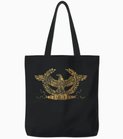 Spqr Rome Standard Roman Empire Tote Bags - Black