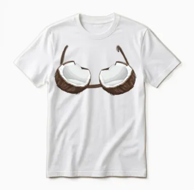 Funny Coconut Summer Coconuts Bra Funny Halloween Unisex T-Shirt - White