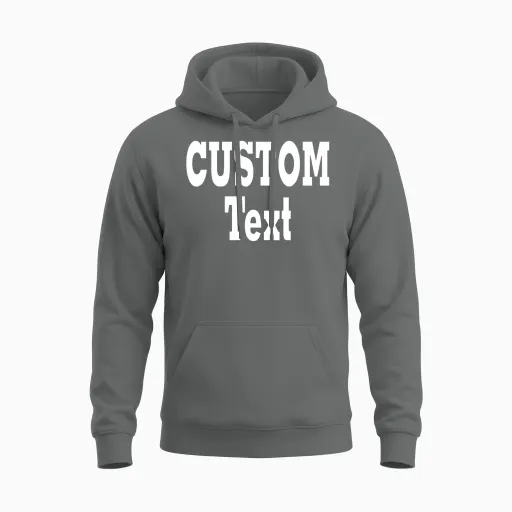 Custom Text Unisex Hoodie in Graphite Heather