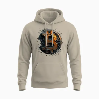 Bitcoin Design Vintage Btc Crypto and Bitcoin T-Shirt, Black Unisex Hoodie - Sand