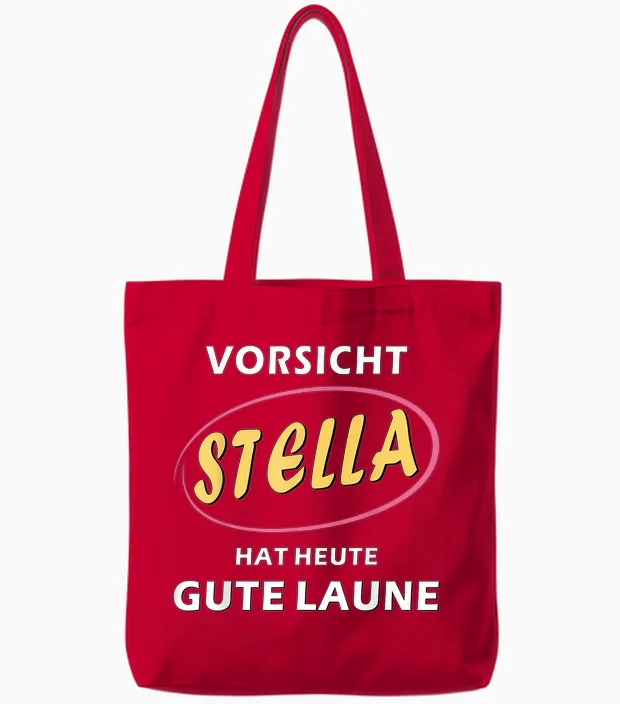 Stella First Name Girls Women Gift Ideas for Stella T-Shirt, Black Tote Bags in Red
