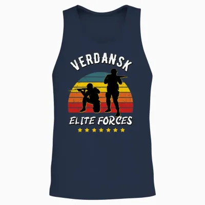 Gaming Verdansk Elite Forces Warzone Gamer Unisex Tank Top - Navy