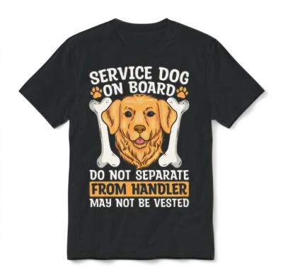 Service Dog Trainer Service Dog on Board Dog Owner Unisex T-Shirt - Black