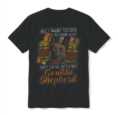 German Shepherd Dog Service Dogs Guard Dog Unisex T-Shirt - Black