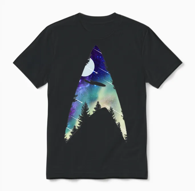 Star Trek: the Next Generation Starfleet Galactic Insignia Unisex T-Shirt in Black