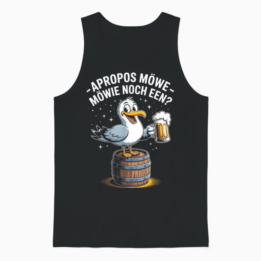 Apropos Möwe Mowie Noch Een Bierwitz Unisex Tank Top in Black
