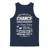 You Are Lucky to Have People Who Speak Unisex Tank Top - Navy – 1