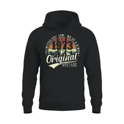 Vintage 1973 Limited Edition Gift Unisex Hoodie - Black