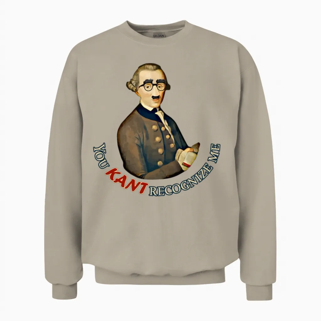 Funny Philosopher: Can't Recognize Immanuel Kant Unisex Sweatshirt in Sand