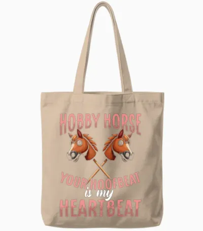 Funny Hobby Horsing Cute Hobby Horse for Girls Tote Bags - Natural