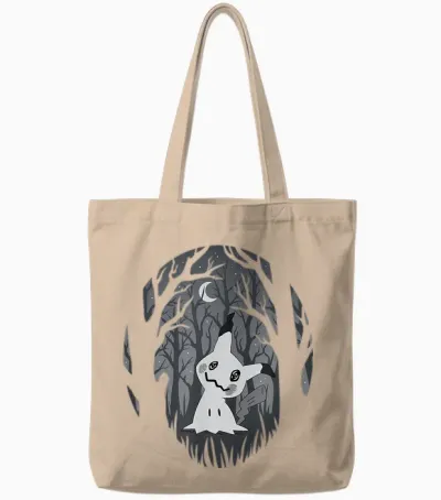 Pokémon - Mimikyu Ghost Fairy Type Dark Spooky Forest Tote Bags - Natural