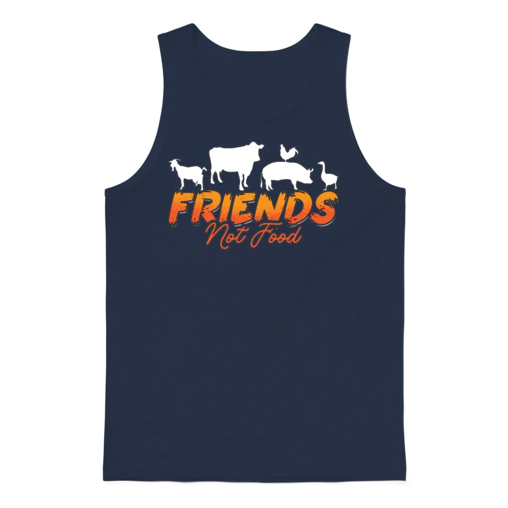 Veganism Friends Not Food Plant Based Vegan Lover Unisex Tank Top - Navy