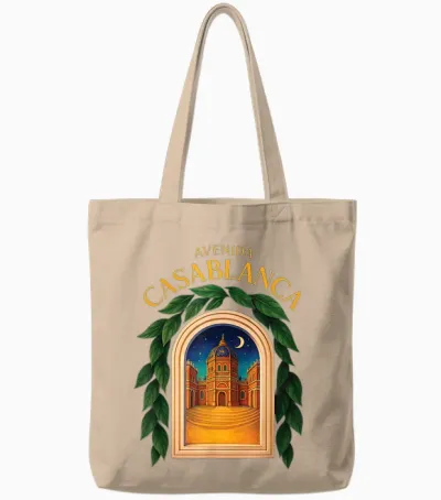 Avenida Casablanca Morocco Casablanca Road Travel Maroc Tote Bags - Natural